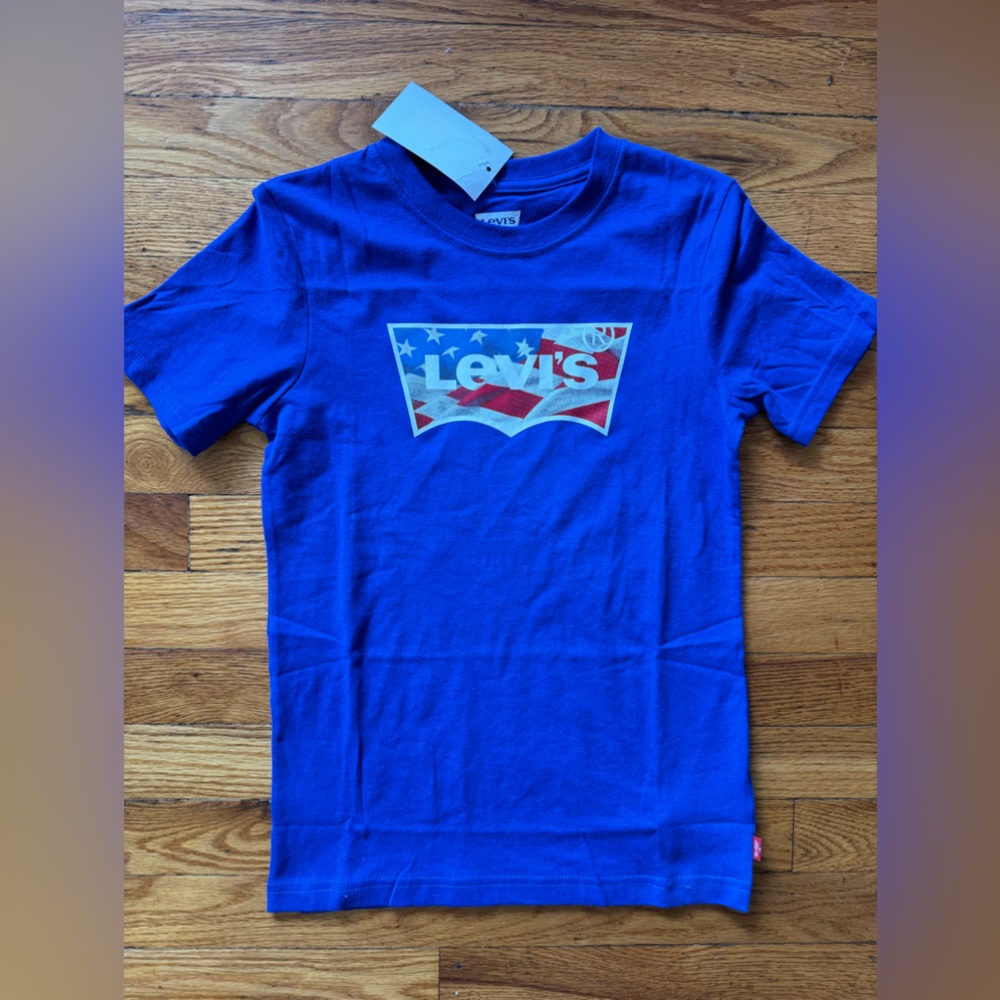 Levi’s Royal Blue American Flag Boys Shirt Size 8